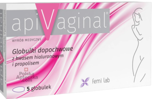 Apivaginal Vaginal Suppositories with Hyaluronic Acid and Propolis, 5 Suppositories